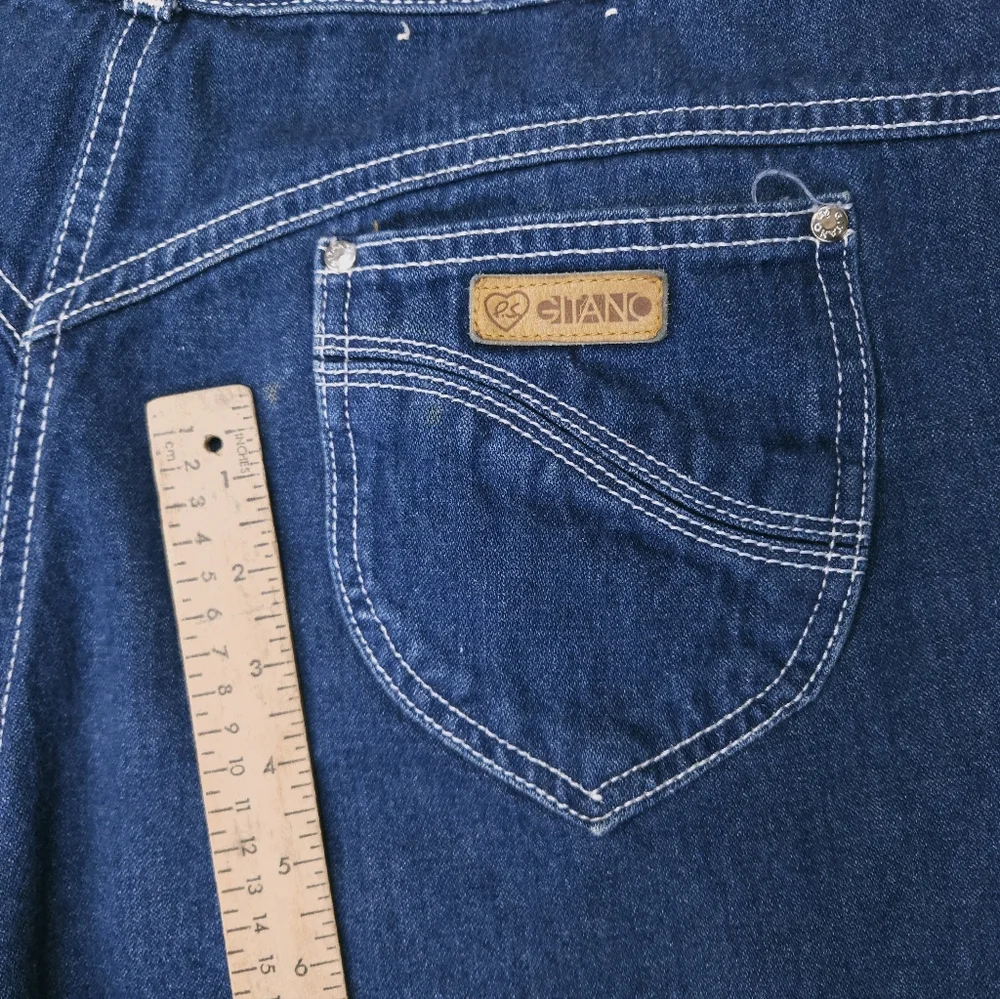 Gitano Vintage 80s Womens High Waisted Denim Jeans Size 38 Short Dark Wash - Picture 10 of 15